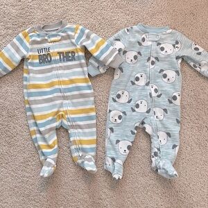 Carter’s set of 2 fleece onesies